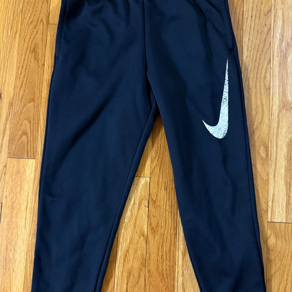 Nike Kids Black Sweatpants with White Logo